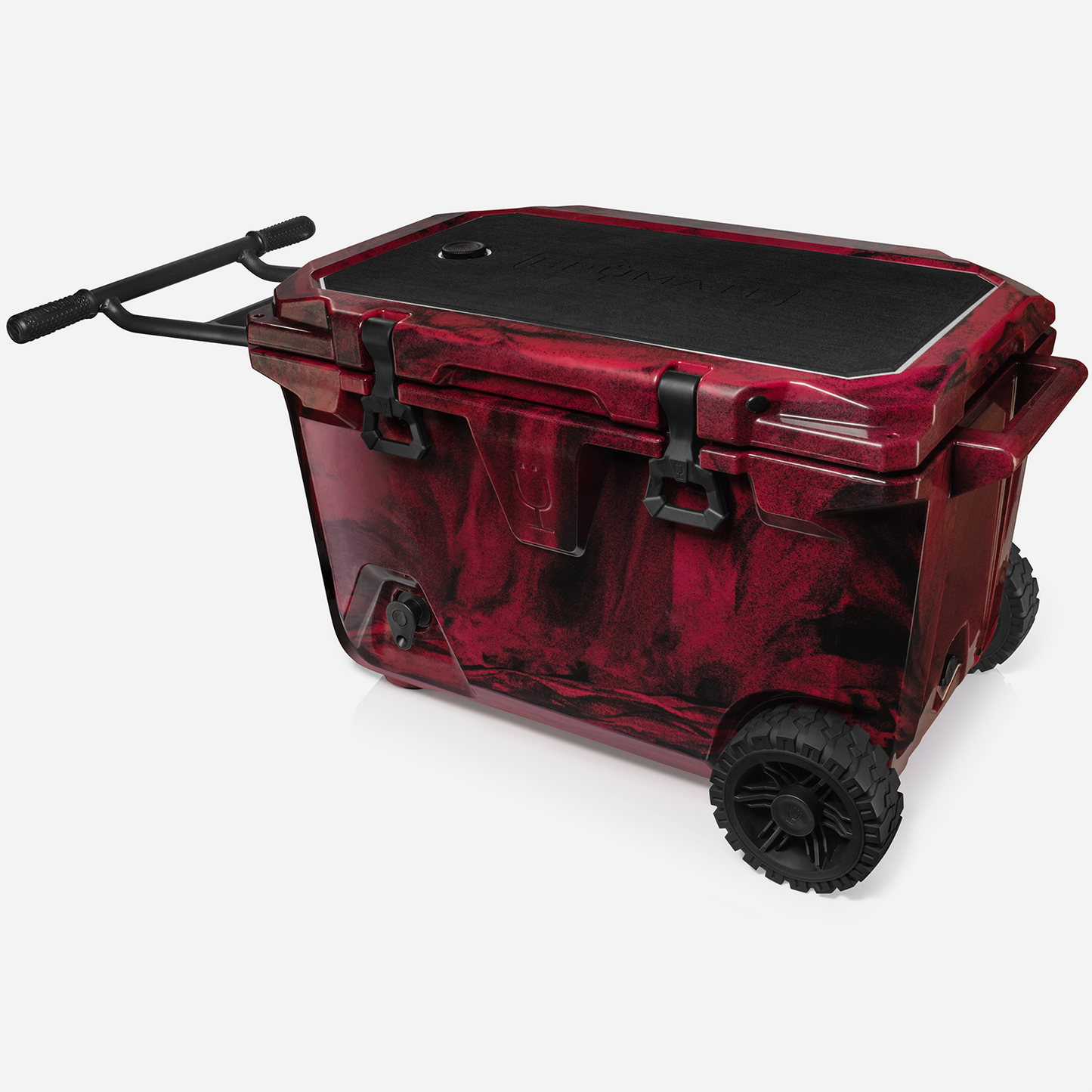 Brutank 55 quart rolling cooler red black swirl - US 2116