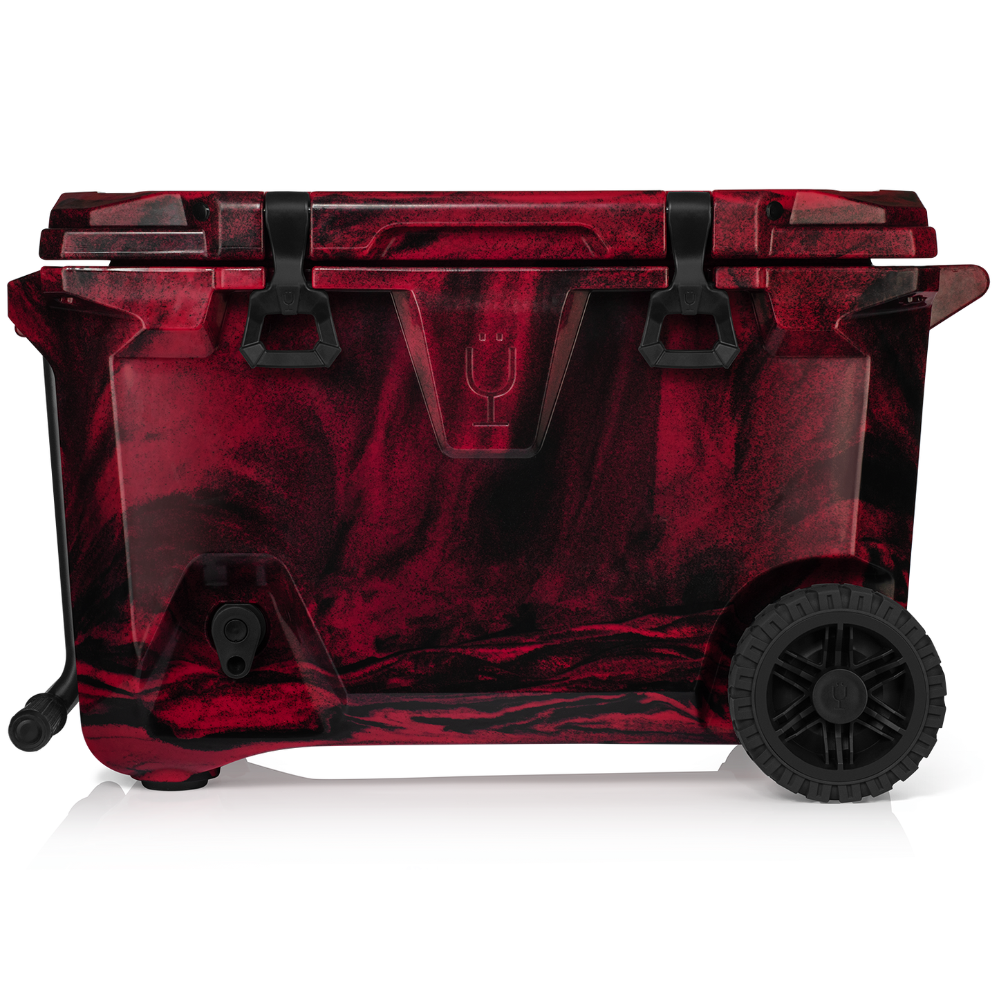 Brutank 55 quart rolling cooler red black swirl - US 2116