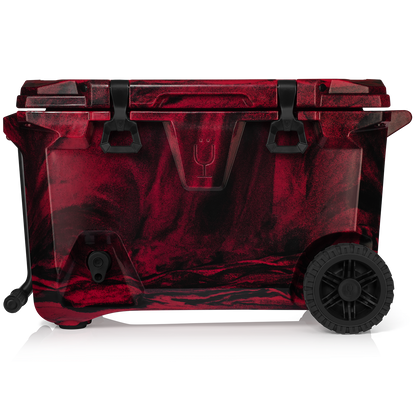 Brutank 55 quart rolling cooler red black swirl - US 2116
